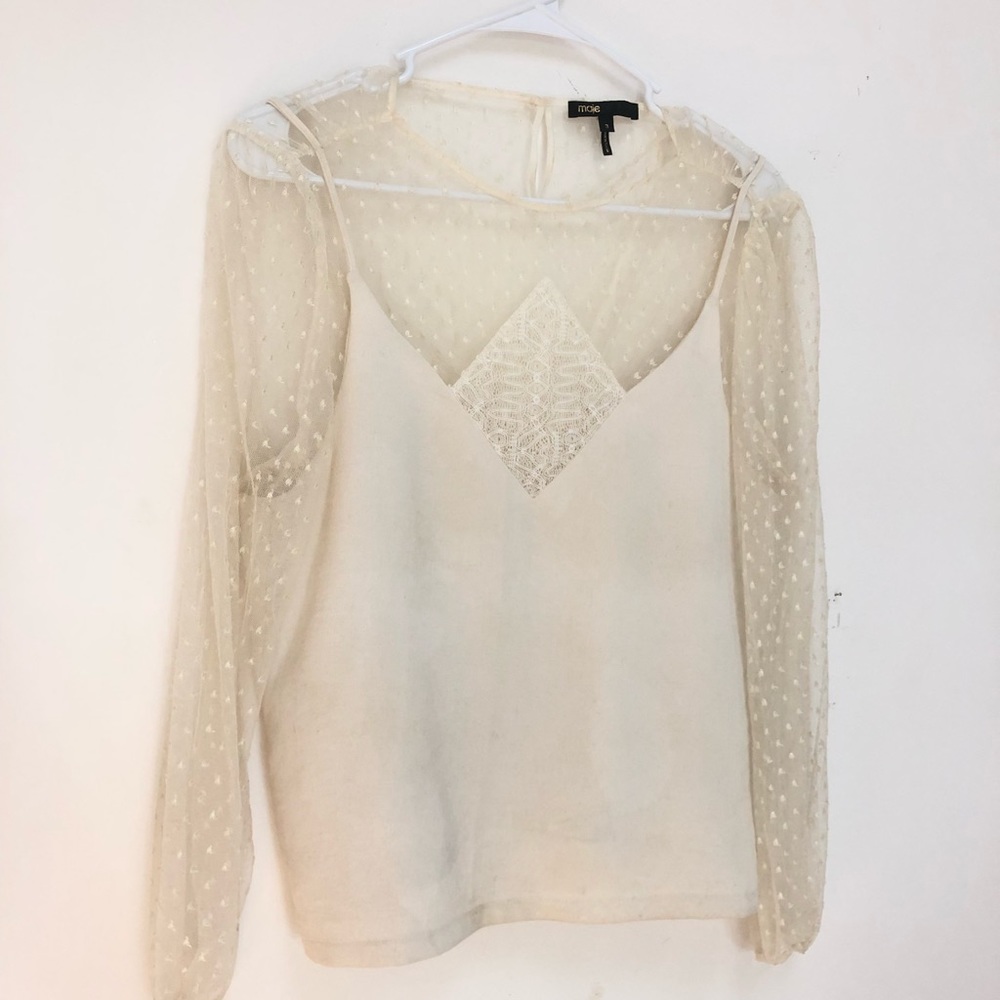 Maje ivory lace top
